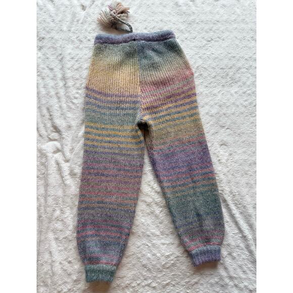 LoveShackFancy RARE Wool Alpaca Pastel Blossom Stripe Sweater Joggers size XS - Picture 8 of 15